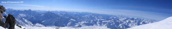 Панорамы с зимнего Эльбруса (Альпинизм)