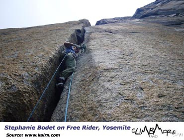 Стефани Боде (Stephanie Bodet) прошла редпойнт Free Rider (VI 5.12d) на Эль Капитан (Альпинизм, йосемиты, горы, маршрут)