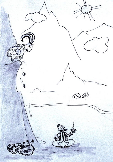 Сказ  об  упавшем  со  скалы  баране  и  альпинистах  сомневающихся... (Альпинизм, ущелье арг, днепропетровские сборы, 1979год)
