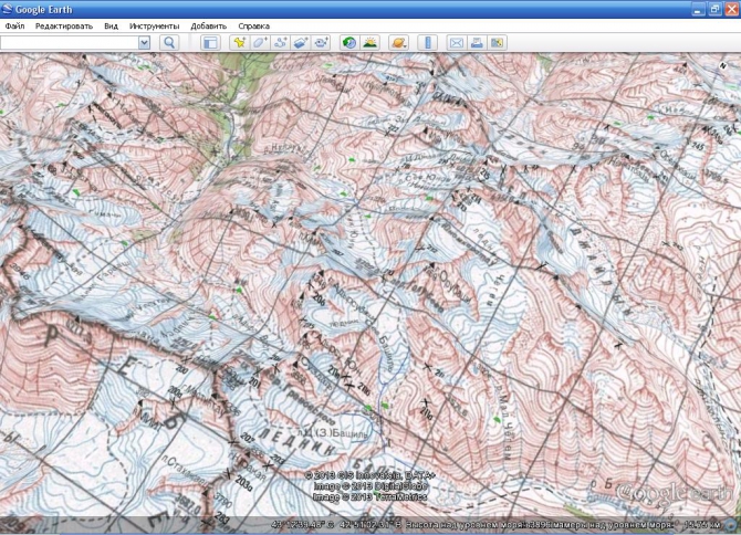 Схемы Михаила Голубева в Google Earth (Горный туризм, кавказ, карта)