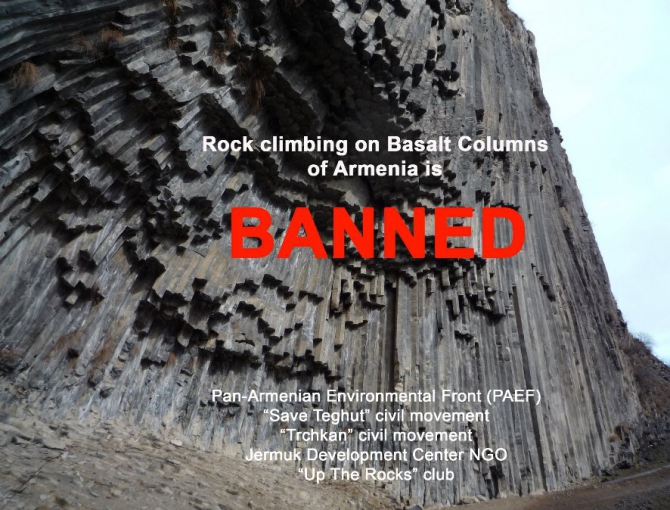 Скалолазание на базальтовых колоннах Армении запрещено (заявление, джермук, квадры, базальтовые колонны, up the rocks, армения)