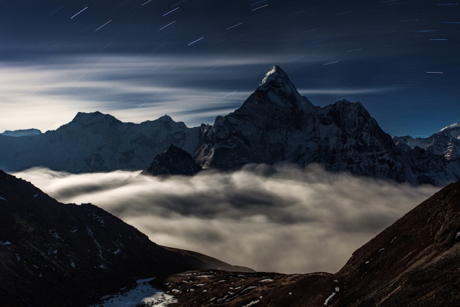 Подборка моих ночных Гималаев (Альпинизм, сагарматха, непал, гималаи, фото)
