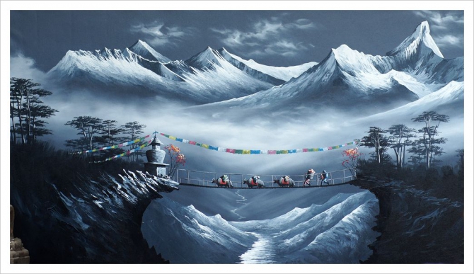 Горы на картинах непальских художников (Альпинизм, картины непальских художников)