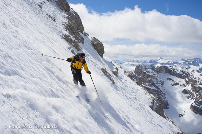 Новая линия спуска с Тофана ди Дентро! (Горные лыжи/Сноуборд, доломиты, фрирайд, италия, франческо тремолада)
