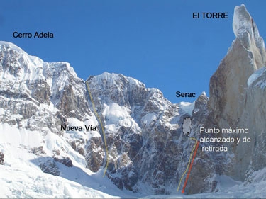 Новый ледовый маршрут в Патагонии (www.climbing.com, Альпинизм, съерро адела, съерро торре, патагония)