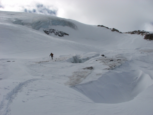 Ски-тур в Итальянских Альпах с 1 по 8 марта 2015 . Gran Paradiso по Северной Стене 4Б - спуск на лыжах по 1Б. (альпы, Gran-Paradiso)