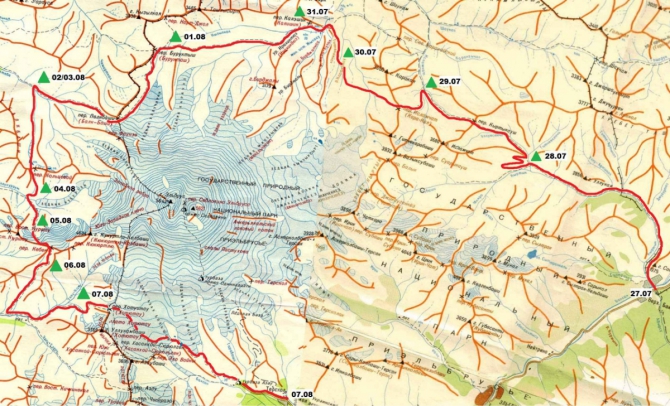 Отчет о пешеходном походе 2КС по Приэльбрусью (Туризм, походная тема, турклуб СГАУ, отчет о походе по Приэльбрусью)