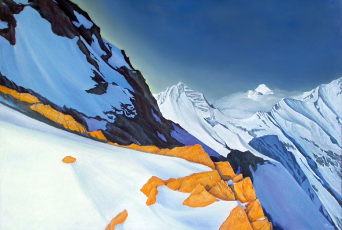 Истории моих картин. Небо (Альпинизм, живопись, масло, горы, рассказ, 2009, angelina jolie)