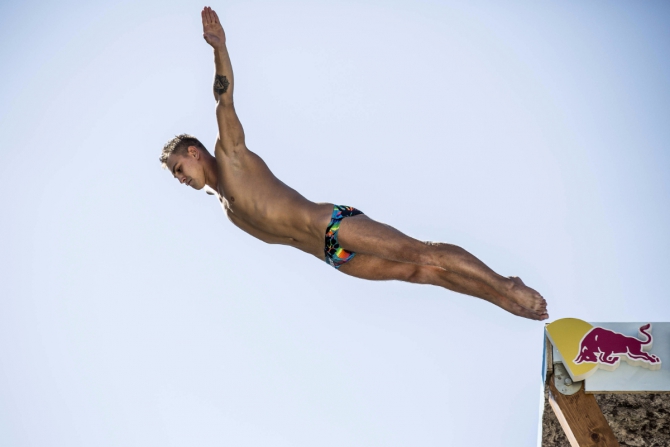 Россиянин Никита Федотов в тройке призеров на этапе Red Bull Cliff Diving! (Вода, клифф дайвинг, вода, прыжки)