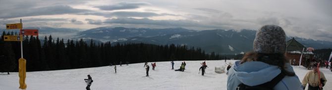 Панорамы Буковеля. Широкоугольный взгляд начинающей лыжницы. (Горный туризм, буковель, панорамная фотосъемка, горные лыжи)
