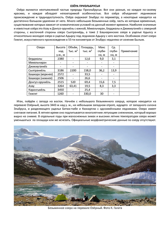 1 Озёра Приэльбрусья (Путешествия)