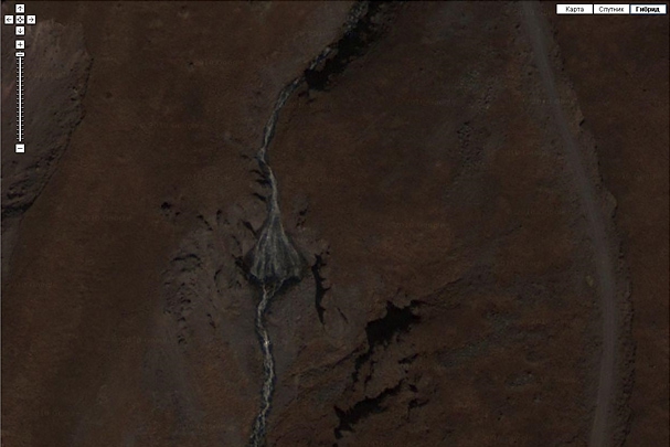 Эльбрус на карте Google. (привязка фотографий., фото со спутника, earth, maps, карта)