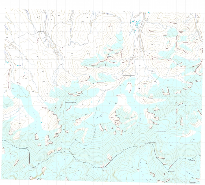 Схема северных склонов пика Ленина для GPS Garmin (Горный туризм)