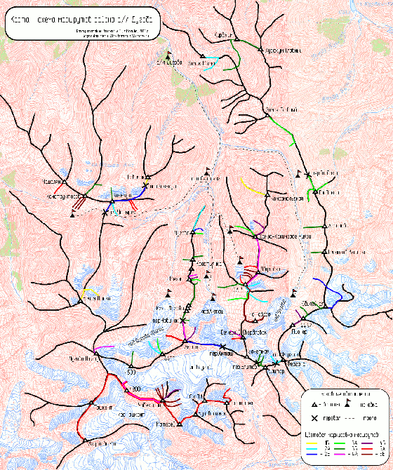 Карта района Дугоба к новому сезону (Альпинизм, отчеты, карты, маршруты)