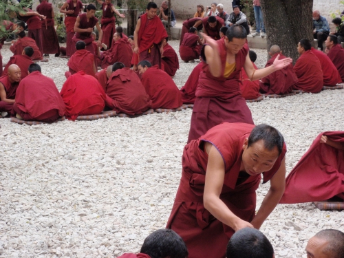Религиозные диспуты в монастыре Сера (лхасса, тибет)