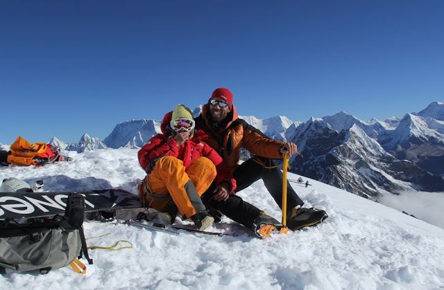 Фрирайд с видом на Эверест. Спуск на сноуборде с Мера Пик 6447м. (Бэккантри/Фрирайд, чекулаева оксана, фрирайд в гималаях, трекинг в непале)