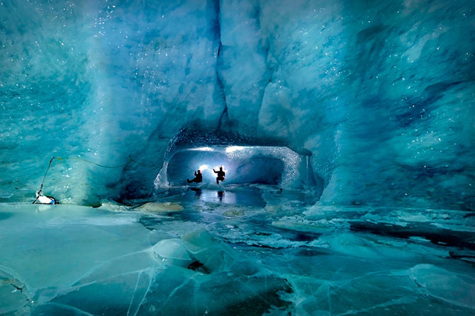 Ледяные пещеры ледника Горнер (Ледолазание/drytoolling, цермат, альпы)