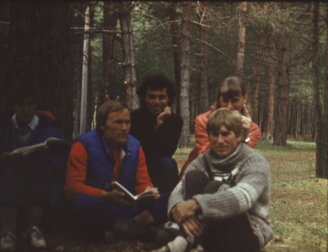 Старое фото. Методсбор инструкторов, май 1984г., Адыл-су. (Альпинизм, маркелова о.б., жирнов в.в., методсбор инструкторов адыл-су 1984)